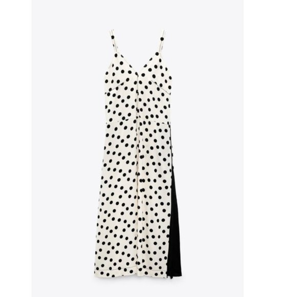 ZARA STUDIO POLKA DOT SLIP MAXI DRESS - Picture 7 of 16